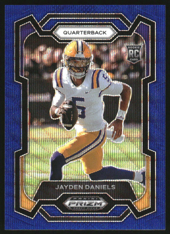 2024 Panini Prizm Collegiate Draft Blue Wave Prizm #108 Jayden Daniels RC /249