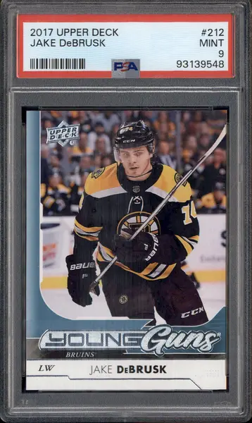2017 Upper Deck #212 Jake DeBrusk Young Guns RC Rookie PSA 9