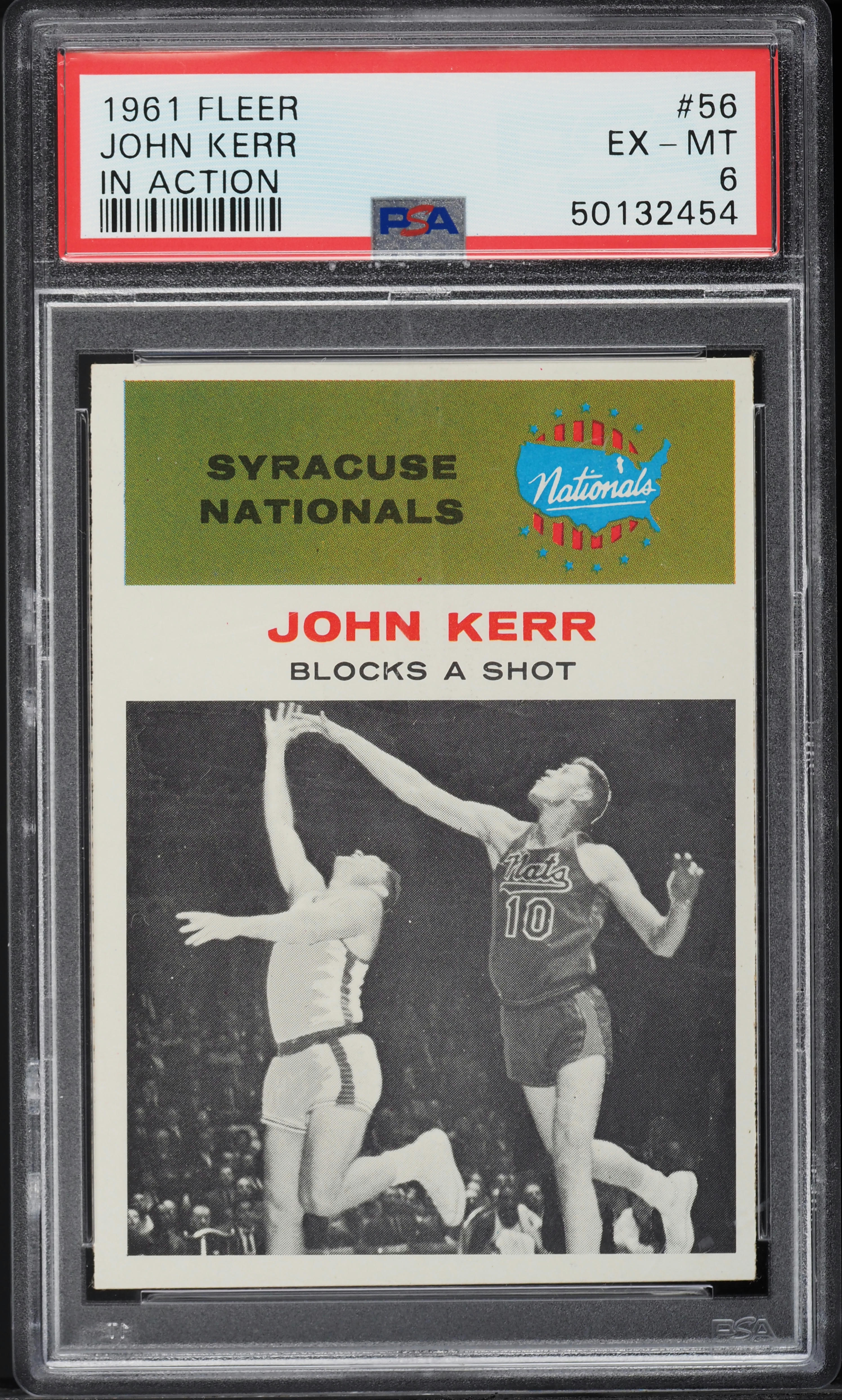 1961 Fleer Basketball John Kerr IN ACTION #56 PSA 6 EXMT