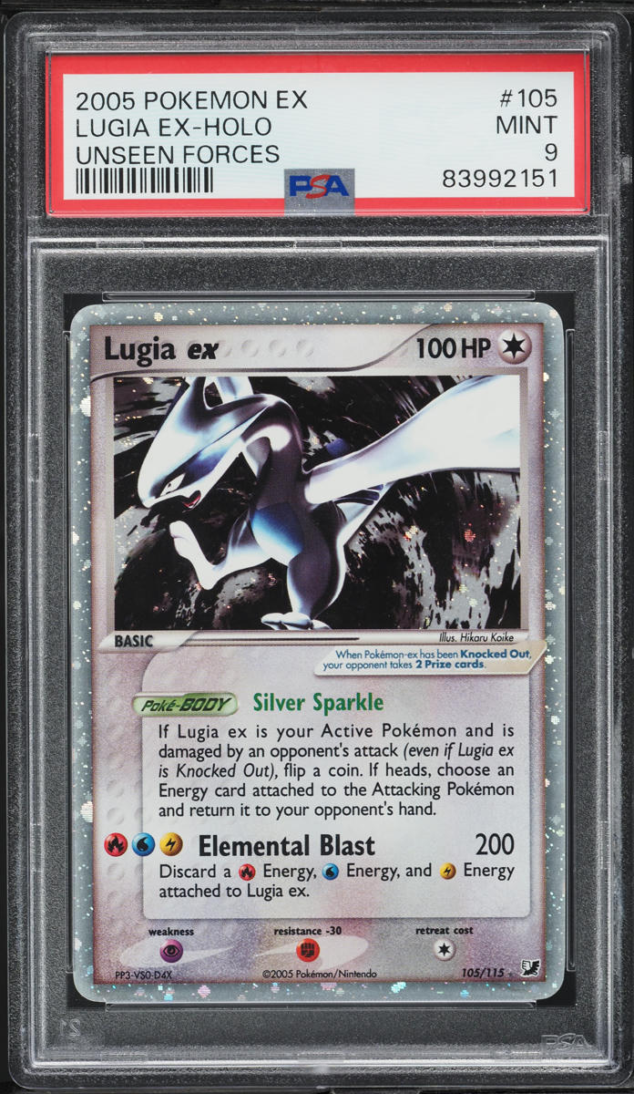 2005 Pokemon EX Unseen Forces Holo Lugia ex #105 PSA 9 MINT