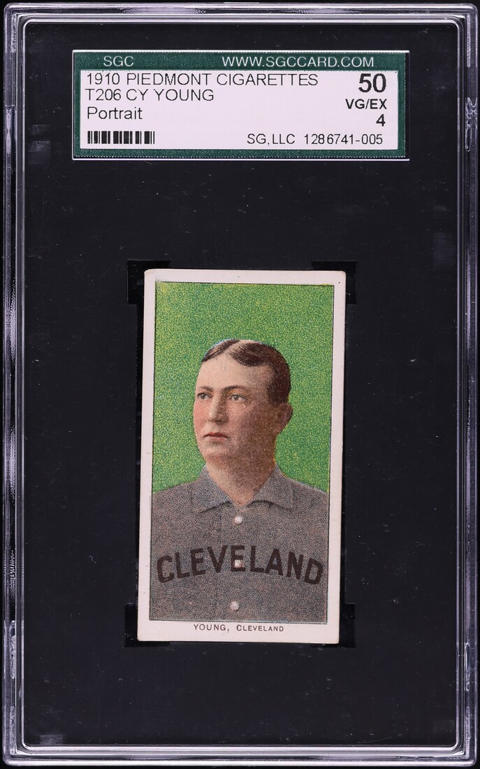 1909-11 T206 Cy Young PORTRAIT PIEDMONT SGC 4 VGEX