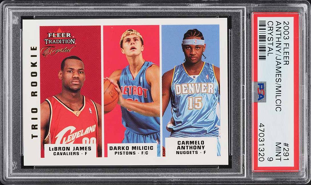 2003 Fleer Crystal LeBron James Carmelo Anthony Darko ROOKIE 1/50 #291 PSA 9