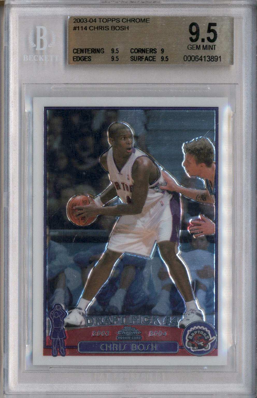 2003-04 Topps Chrome #114 Chris Bosh RC Rookie BGS 9.5