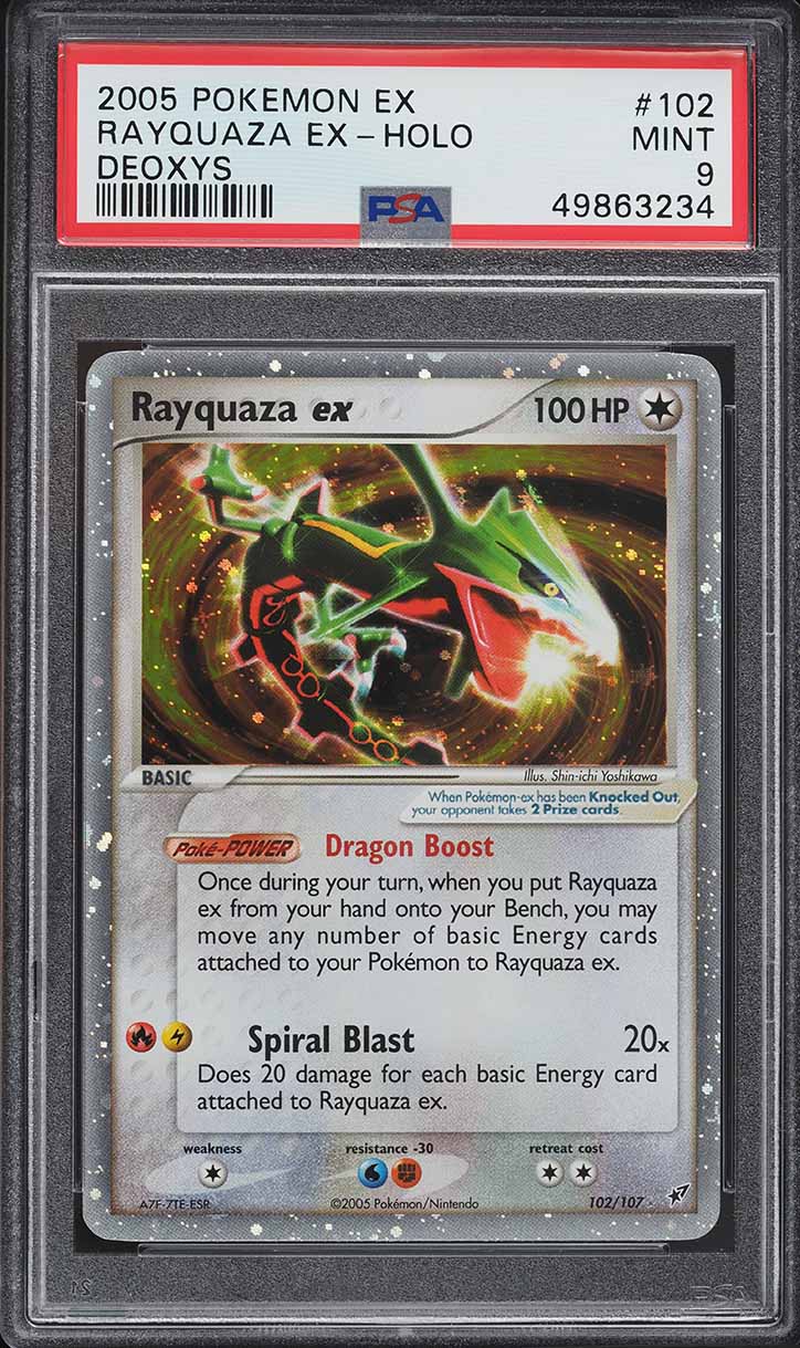 2005 Pokemon EX Deoxys Holo Rayquaza Ex #102 PSA 9 MINT