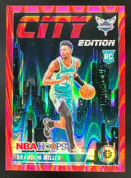 2023 Panini Hoops Premium Stock City Edition Red Seismic Brandon Miller RC /199