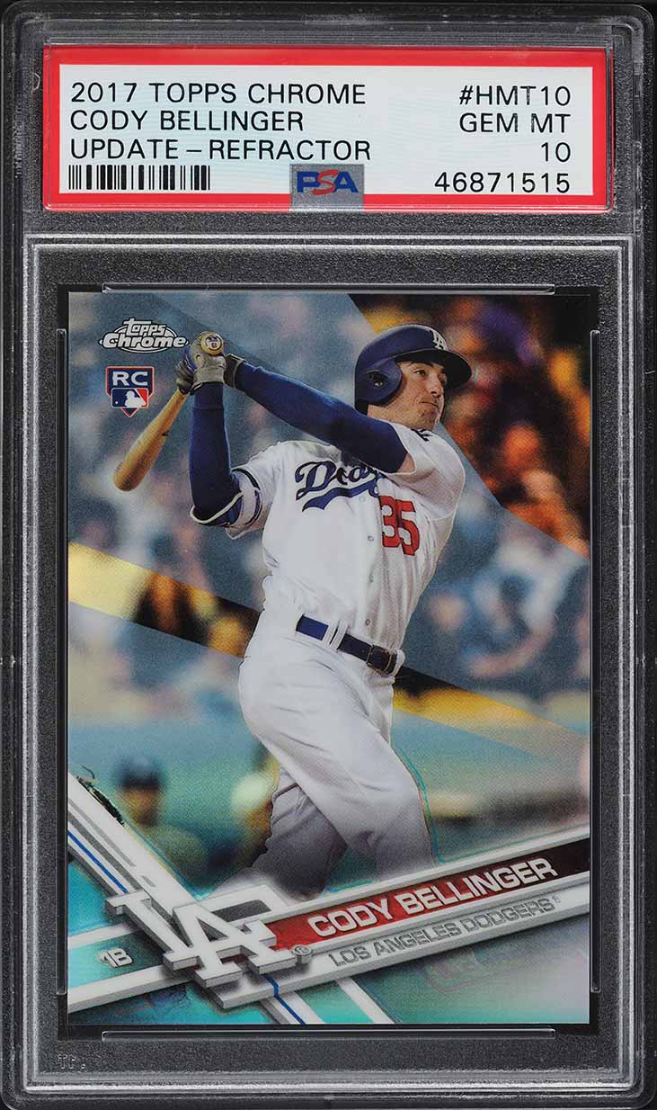 2017 Topps Chrome Update Refractor Cody Bellinger ROOKIE /250 #HMT10 PSA 10 GEM