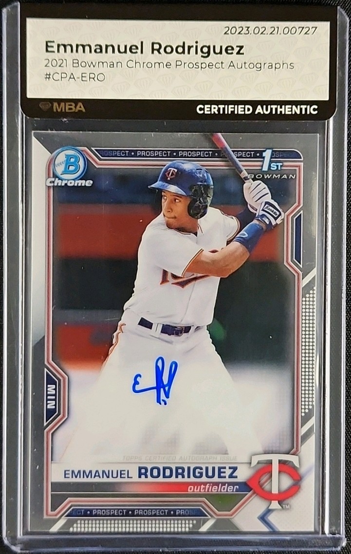 2021 Bowman Chrome Prospect Emmanuel Rodriguez ROOKIE AUTO #CPA-ERO MBA AUTH