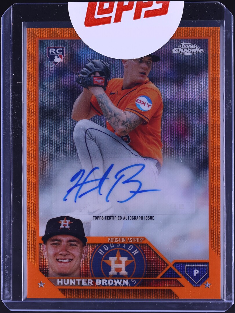 2023 Topps Chrome Update Orange Wave Refractor Hunter Brown ROOKIE AUTO /25 #AC-HB