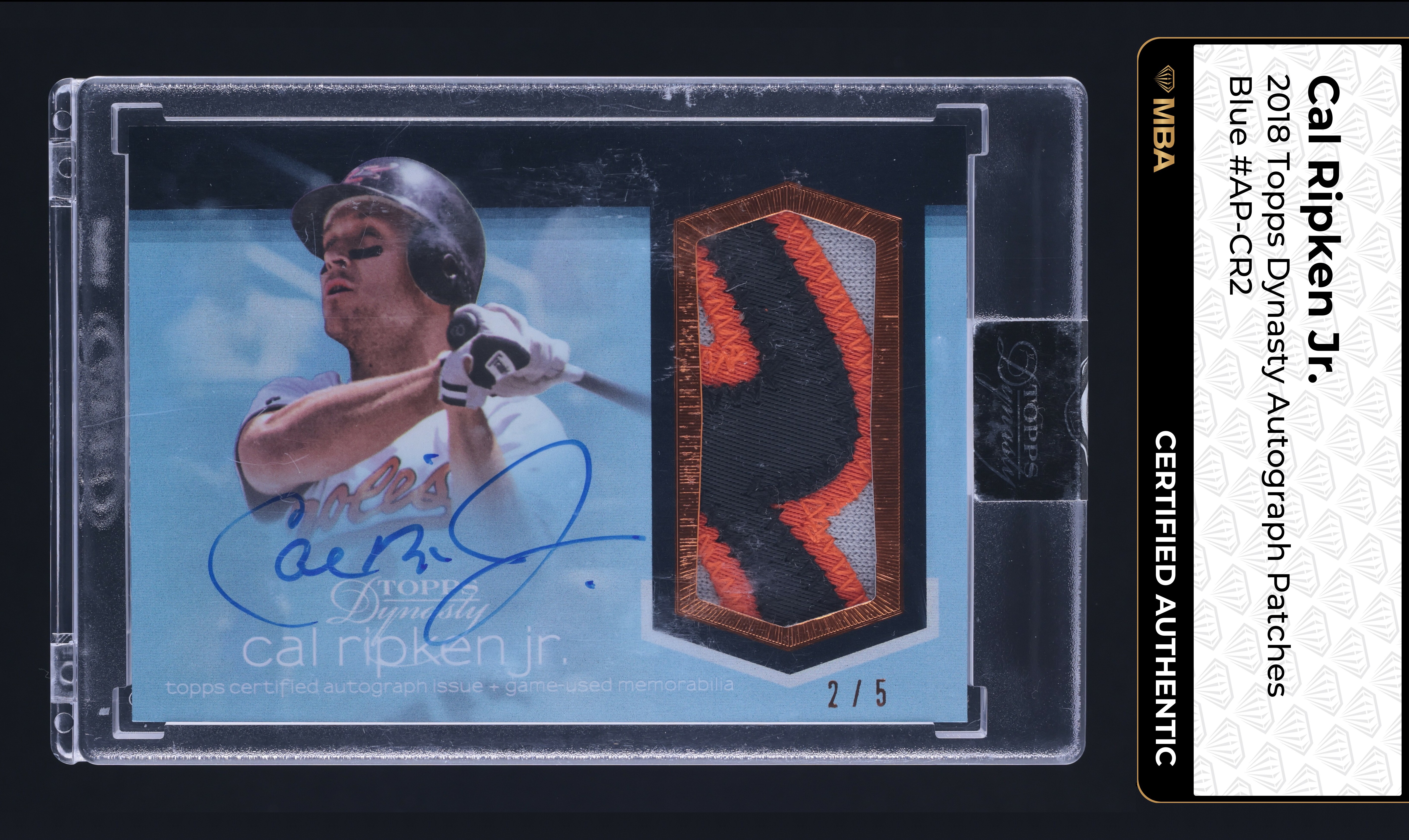 2018 Topps Dynasty Blue Cal Ripken Jr. PATCH AUTO /5 #AP-CR2 MBA AUTH
