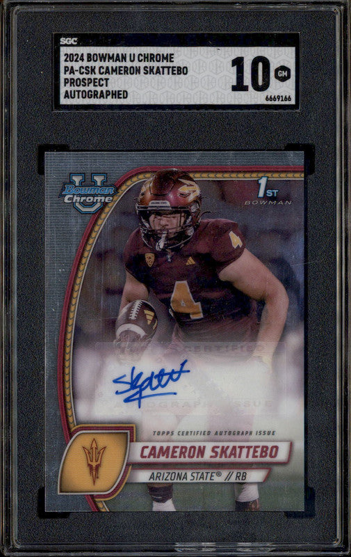 2024 Bowman U Chrome Auto #PA-CSK Cameron Skattebo RC SGC 10