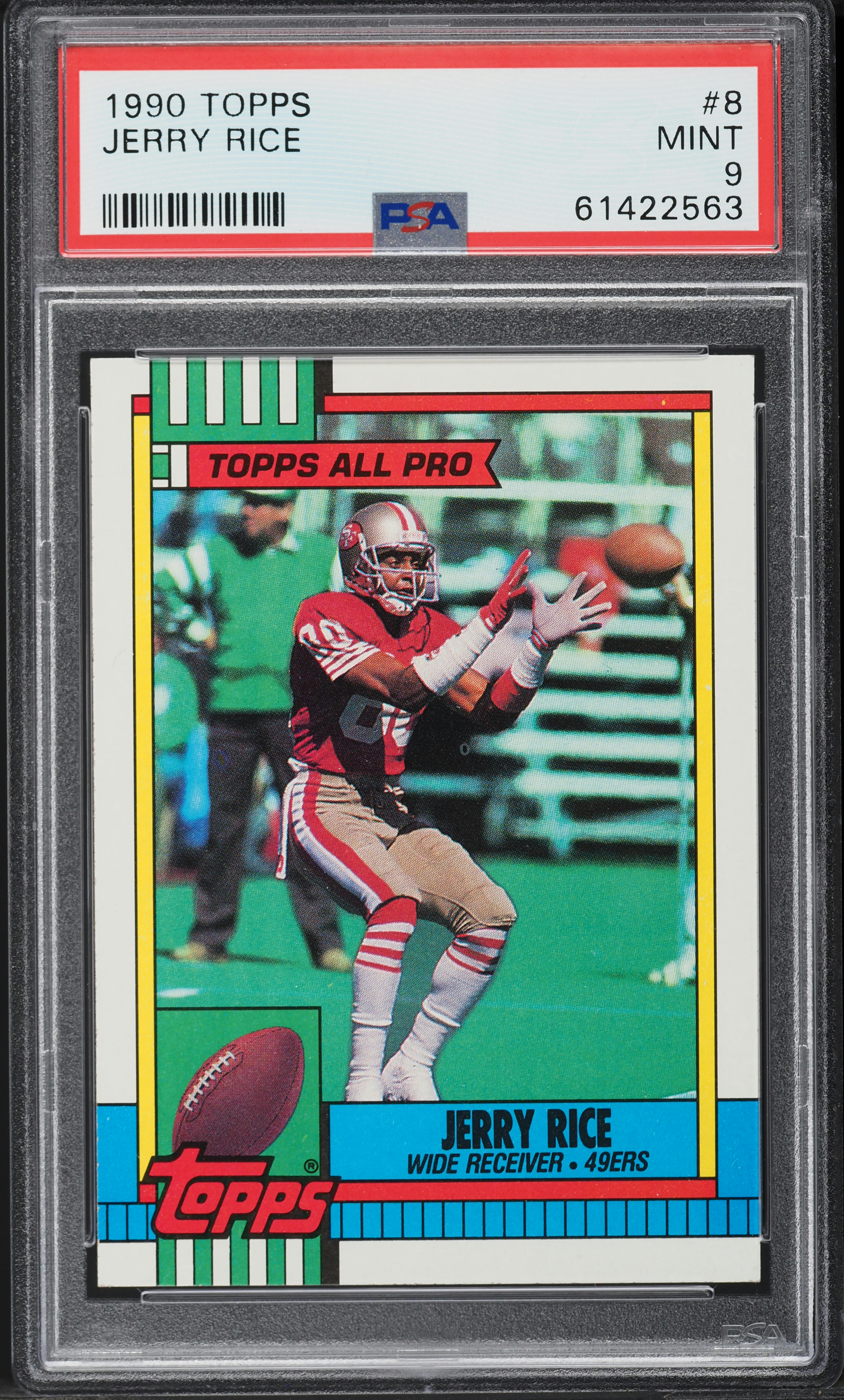 1990 Topps Football Jerry Rice ALL-PRO #8 PSA 9 MINT