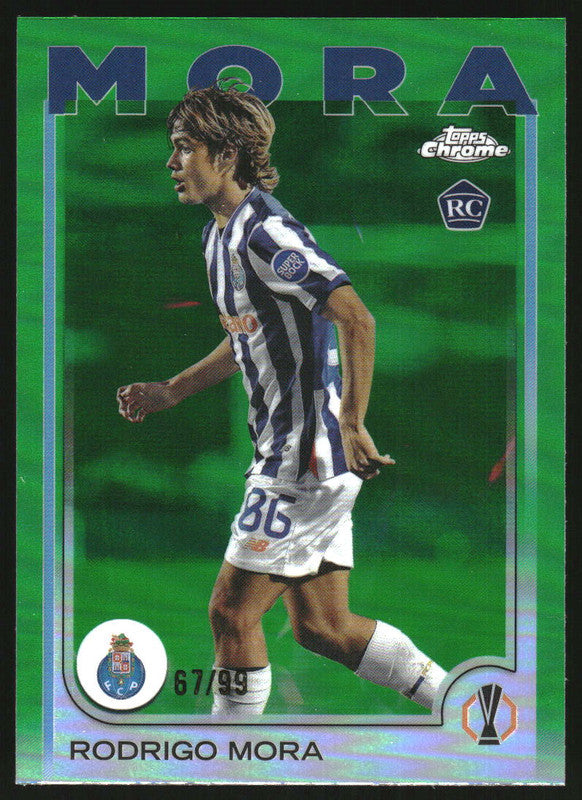 2024-25 Topps Chrome UEFA Club Green Refractor #137 Rodrigo Mora RC /99