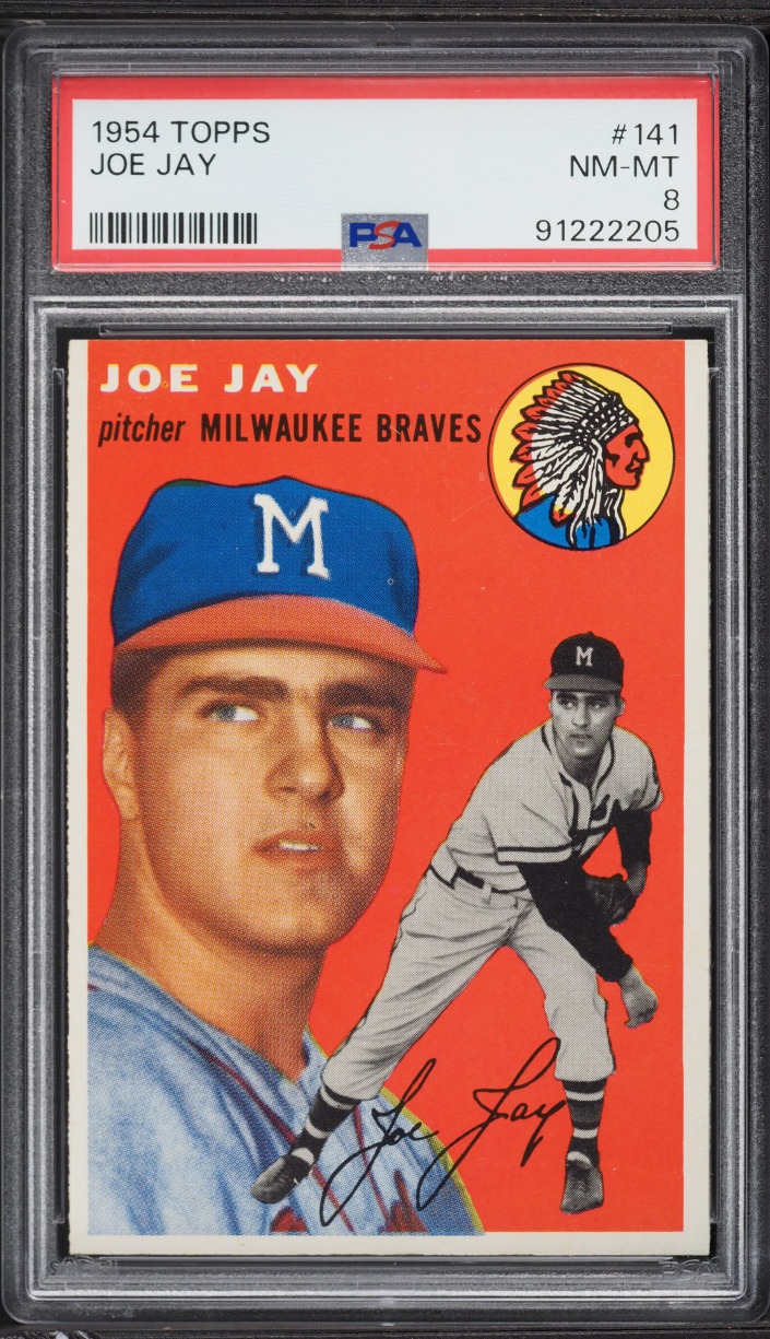 1954 Topps Joe Jay ROOKIE #141 PSA 8 NM-MT