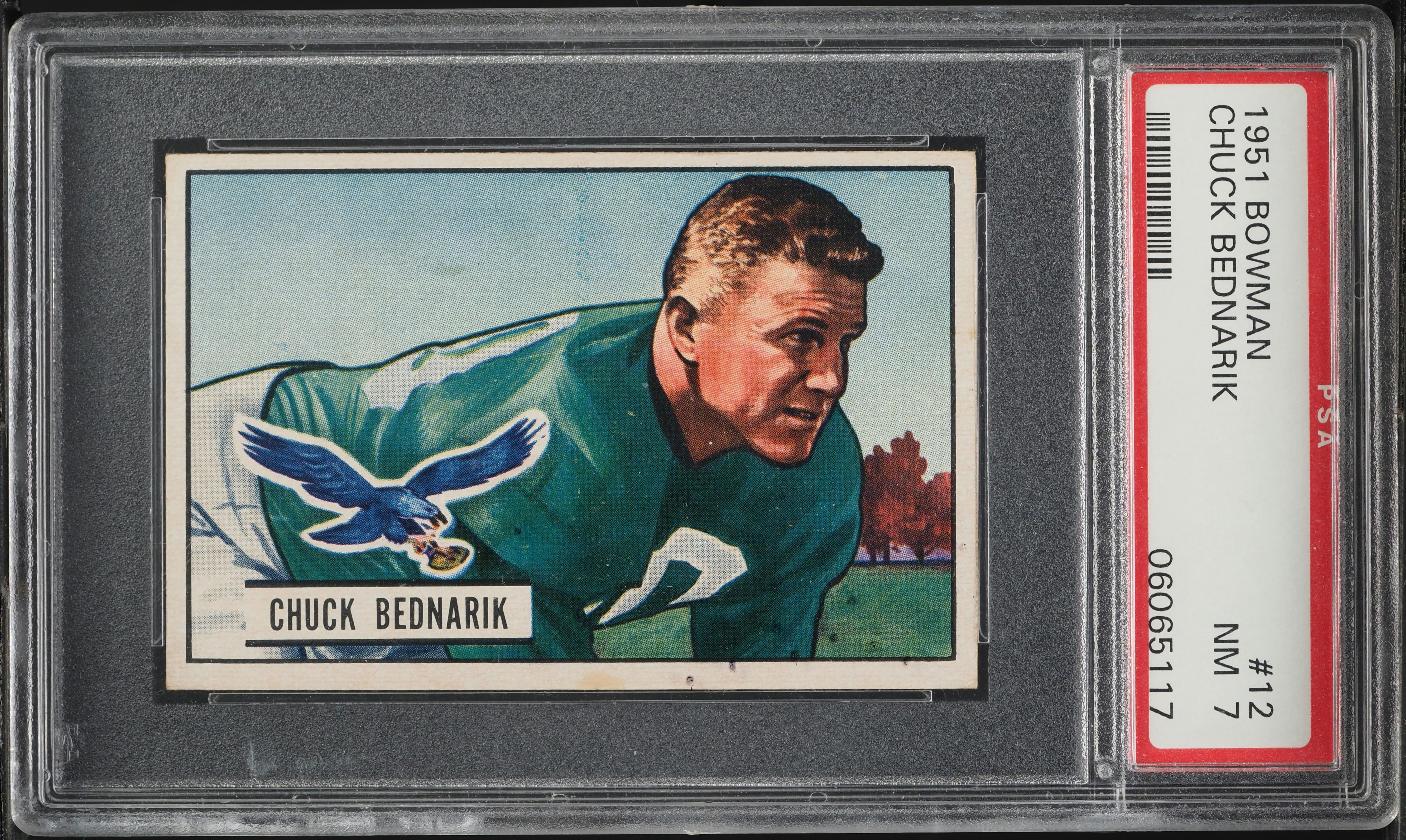 1951 Bowman Football Chuck Bednarik #12 PSA 7 NRMT