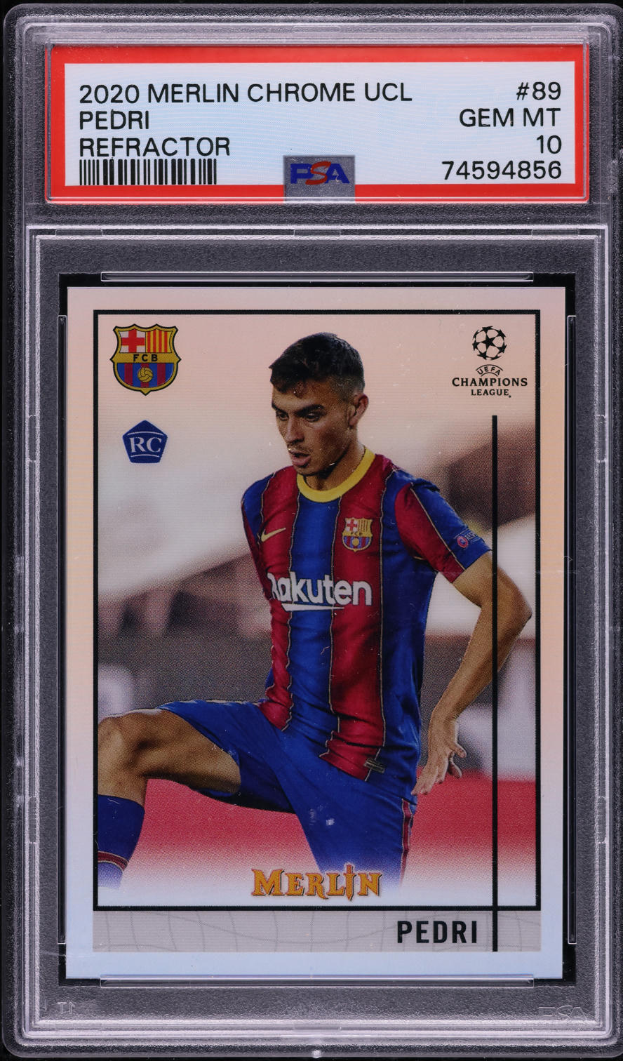2020 Topps Merlin Chrome UEFA Champions League Refractor Pedri #89 PSA 10 GEM