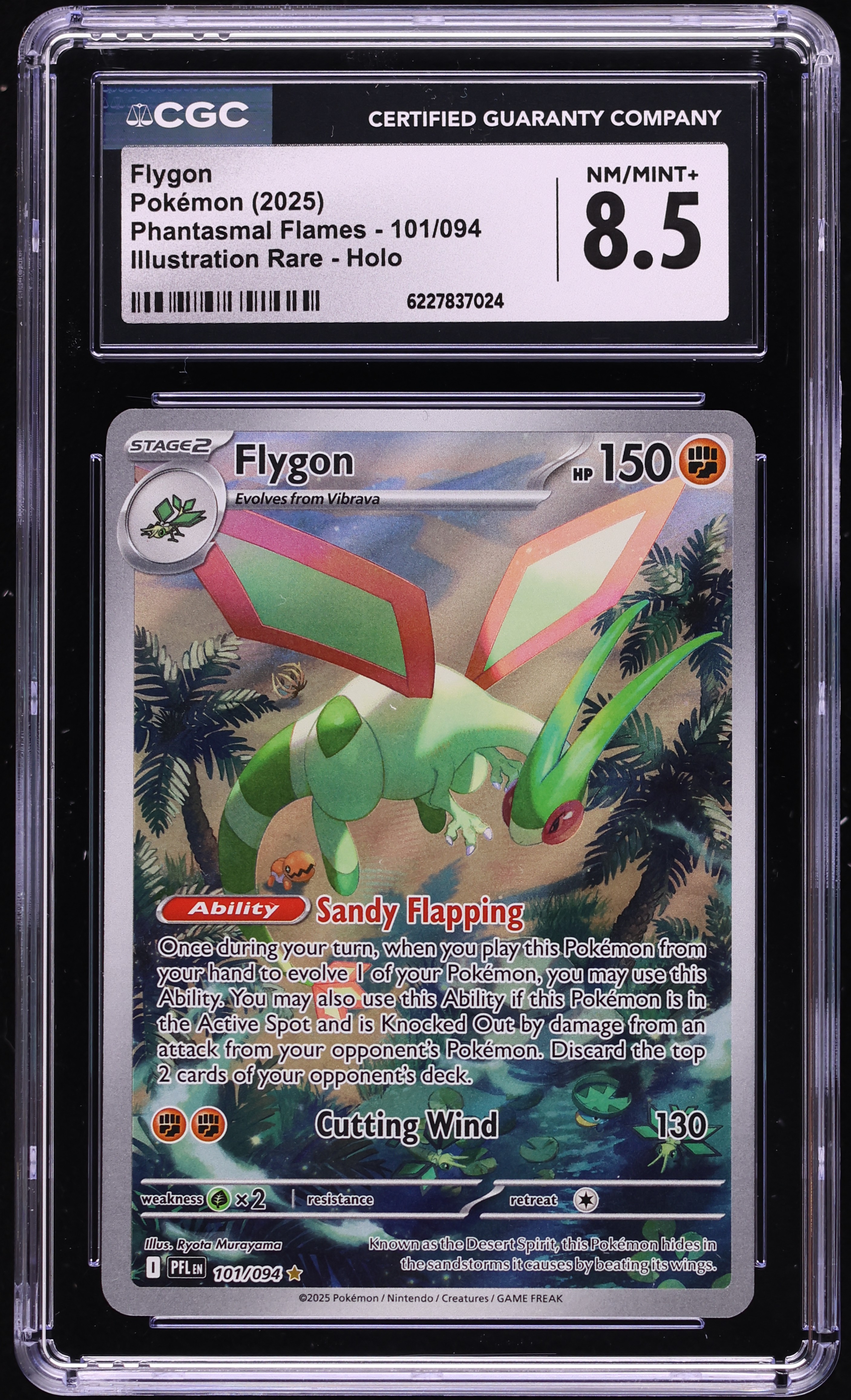 2025 Pokemon Mega Evolution Phantasmal Flames IR Flygon #101 CGC 8.5 NM-MT+