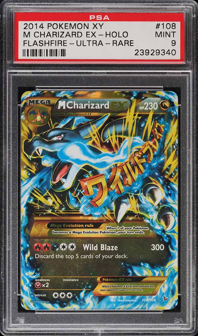 2014 Pokemon XY Flashfire Ultra Rare Holo M Charizard EX #108 PSA 9 MINT