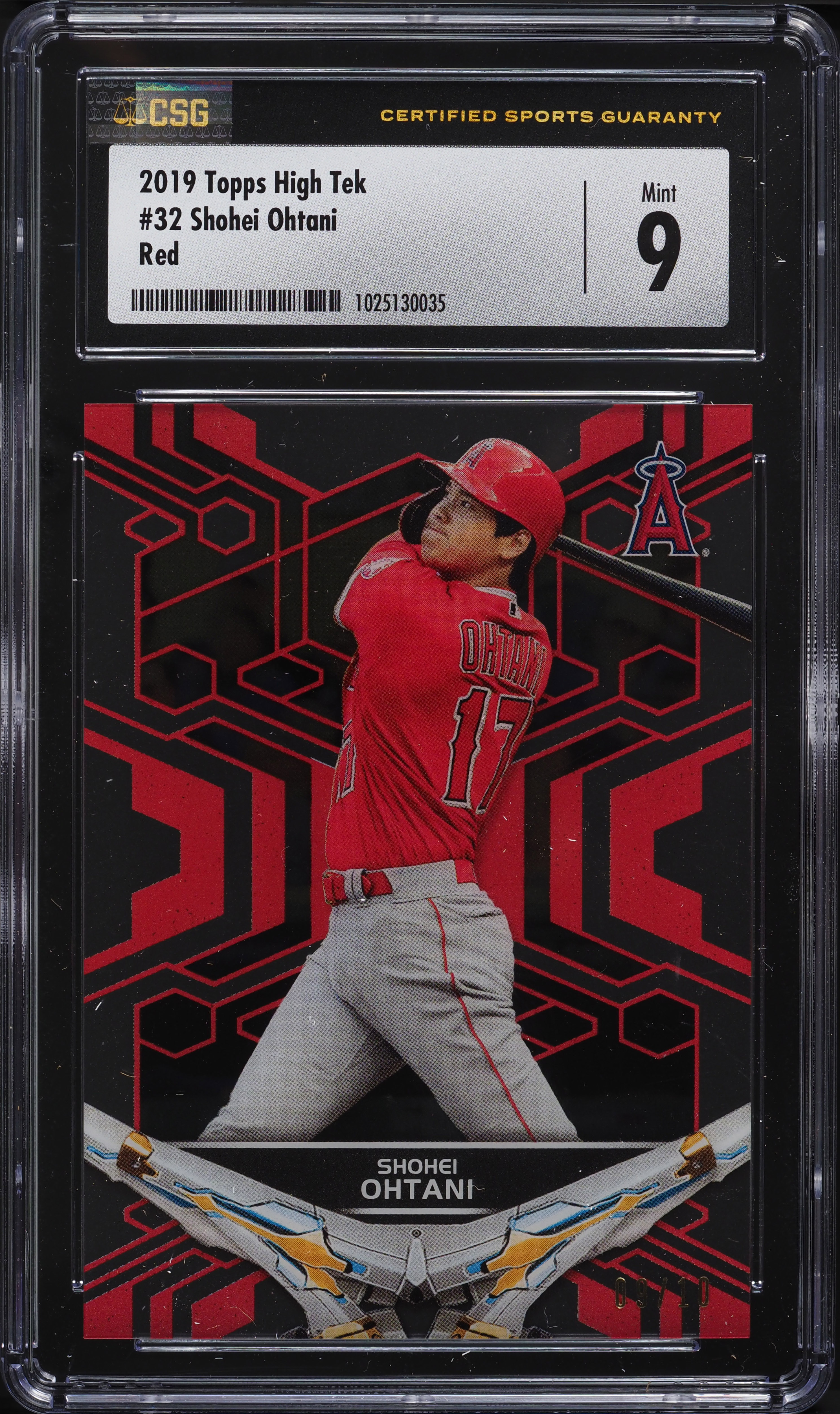 2019 Topps High Tek Red Shohei Ohtani /10 #32 CSG 9 MINT