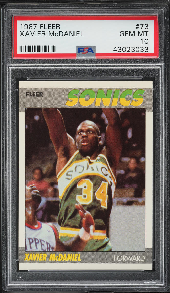 1987 Fleer Basketball Xavier McDaniel #73 PSA 10 GEM MINT