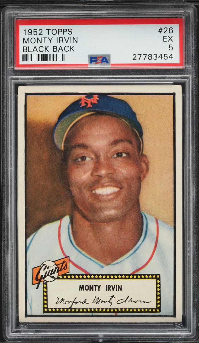 1952 Topps Monte Irvin BLACK BACK #26 PSA 5 EX