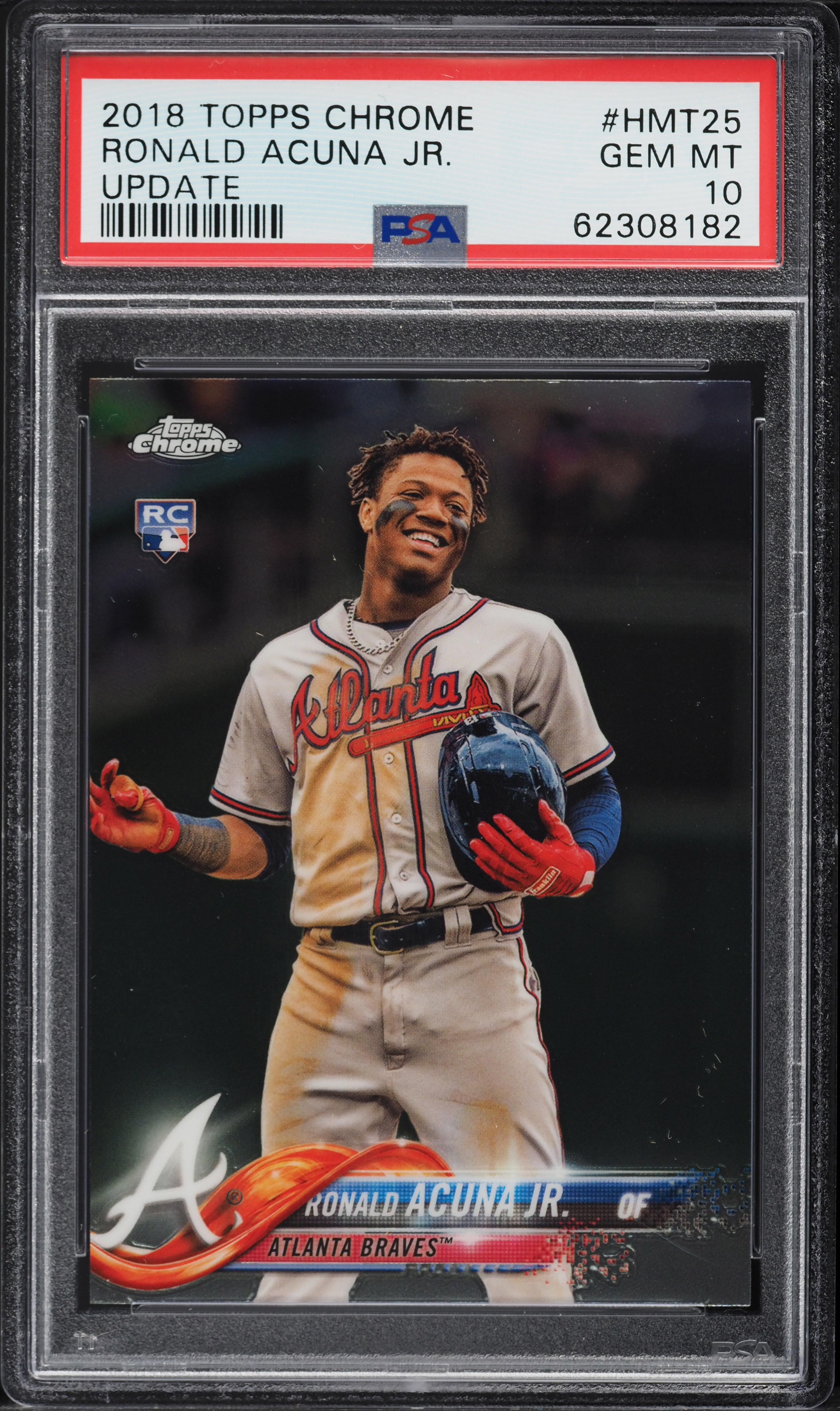 2018 Topps Chrome Update Ronald Acuna Jr. ROOKIE #HMT25 PSA 10 GEM