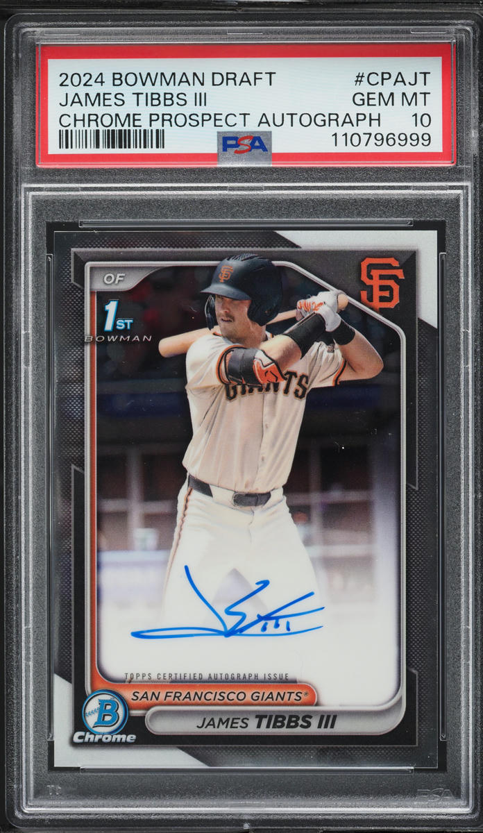 2024 Bowman Chrome Draft James Tibbs III PROSPECT AUTO #CPAJT PSA 10 GEM MINT