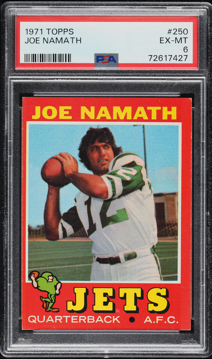 1971 Topps Football Joe Namath #250 PSA 6 EXMT