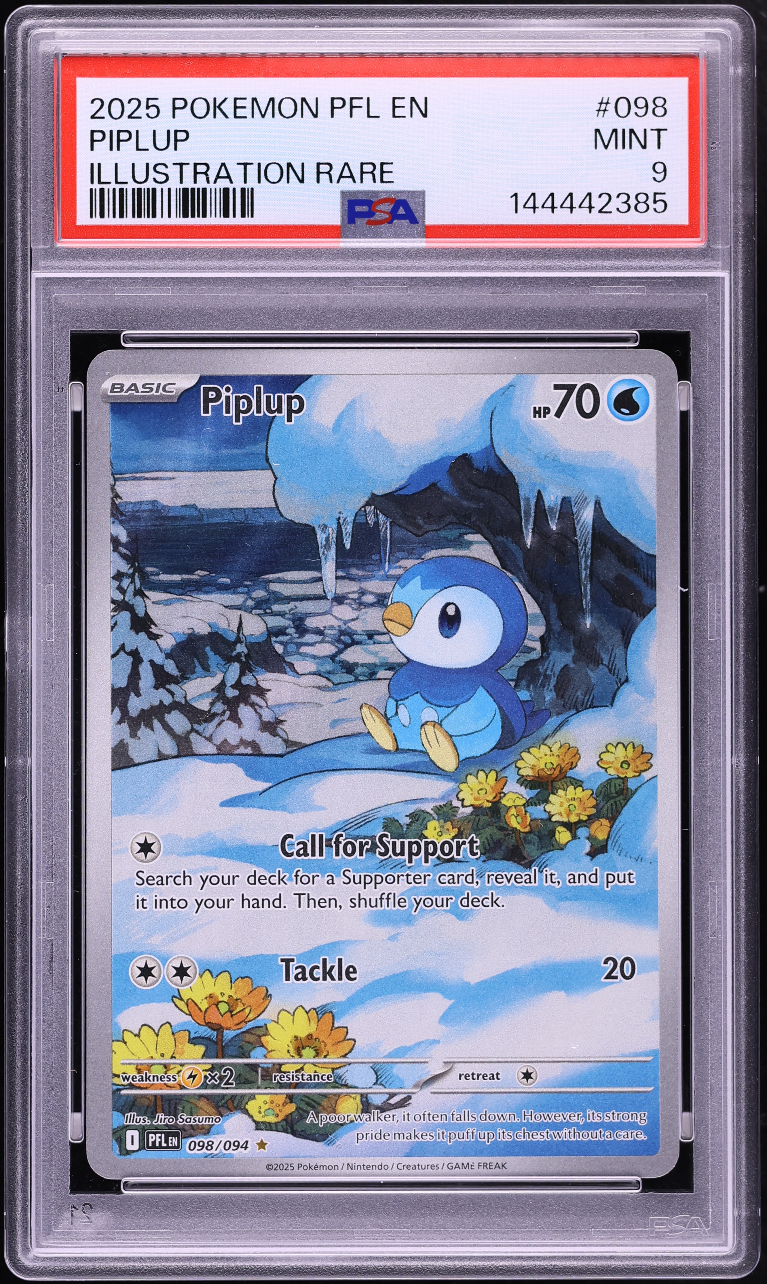 2025 Pokemon Mega Evolution Phantasmal Flames IR Piplup #98 PSA 9 MINT