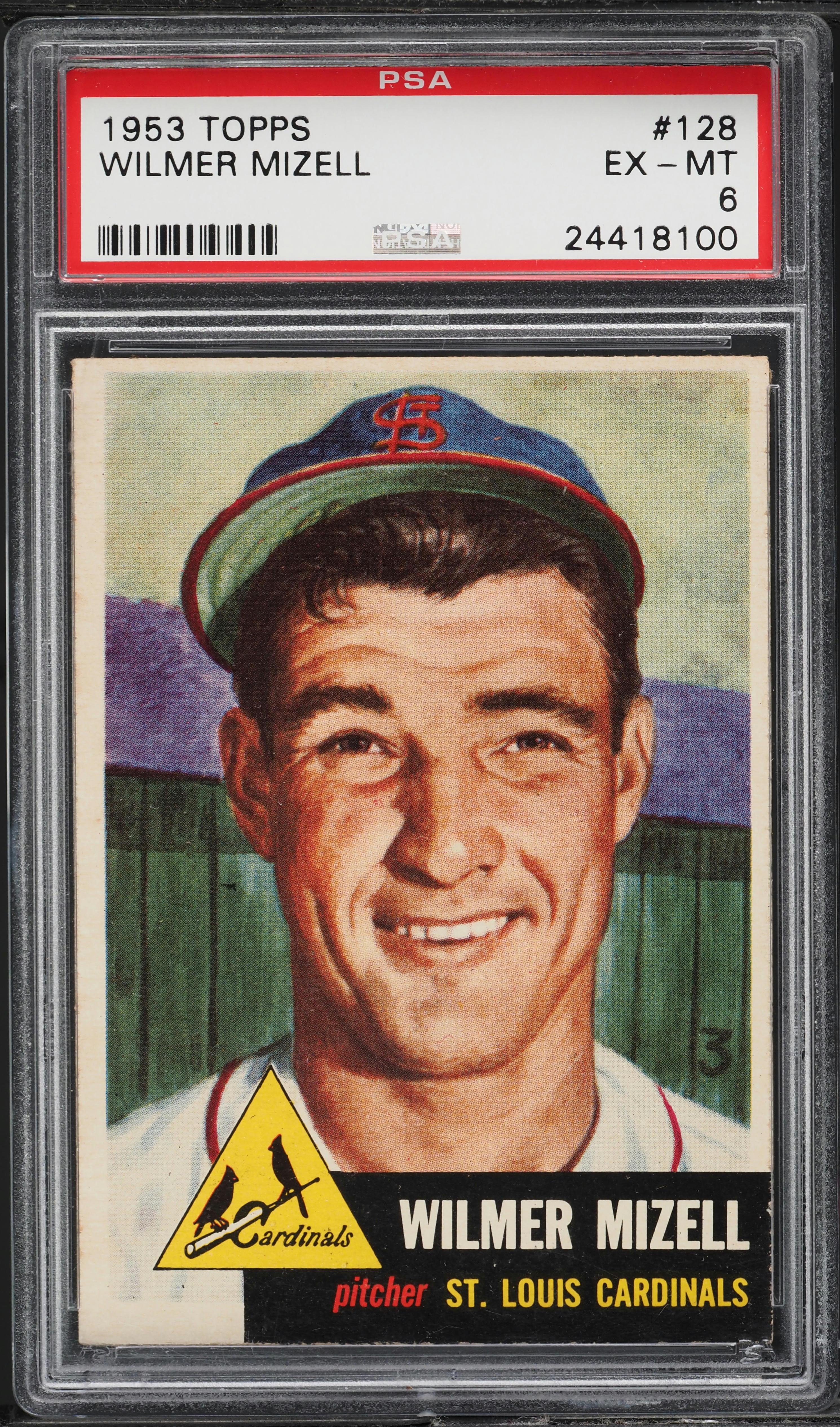 1953 Topps Wilmer Mizell #128 PSA 6 EXMT
