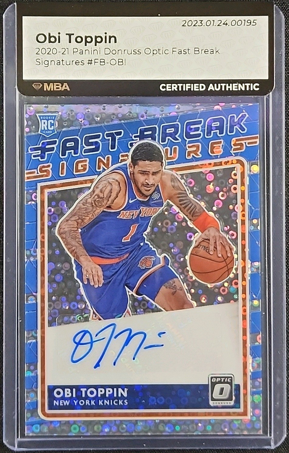 2020 Donruss Optic Fast Break Signatures Obi Toppin ROOKIE AUTO #FB-OBI MBA AUTH