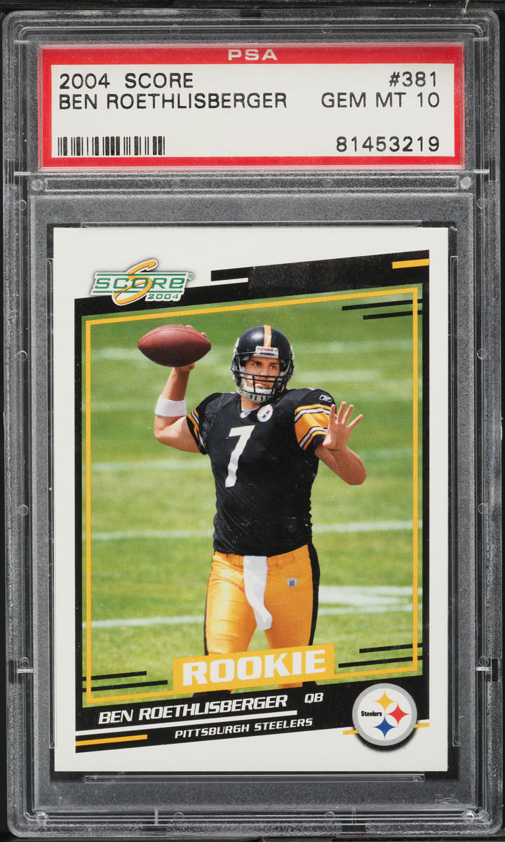 2004 Score Football Ben Roethlisberger ROOKIE #381 PSA 10 GEM MINT