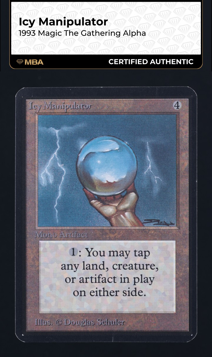 1993 Magic The Gathering MTG Alpha Icy Manipulator MBA AUTH