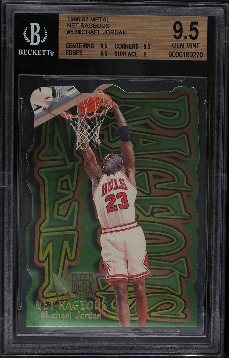 1996 Metal Net-Rageous Die Cut Michael Jordan #5 BGS 9.5 GEM MINT