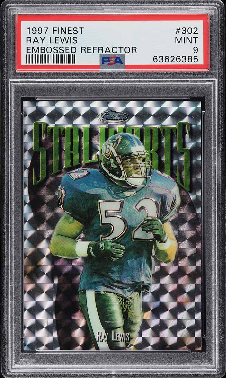 1997 Finest Embossed Refractor Ray Lewis #302 PSA 9 MINT