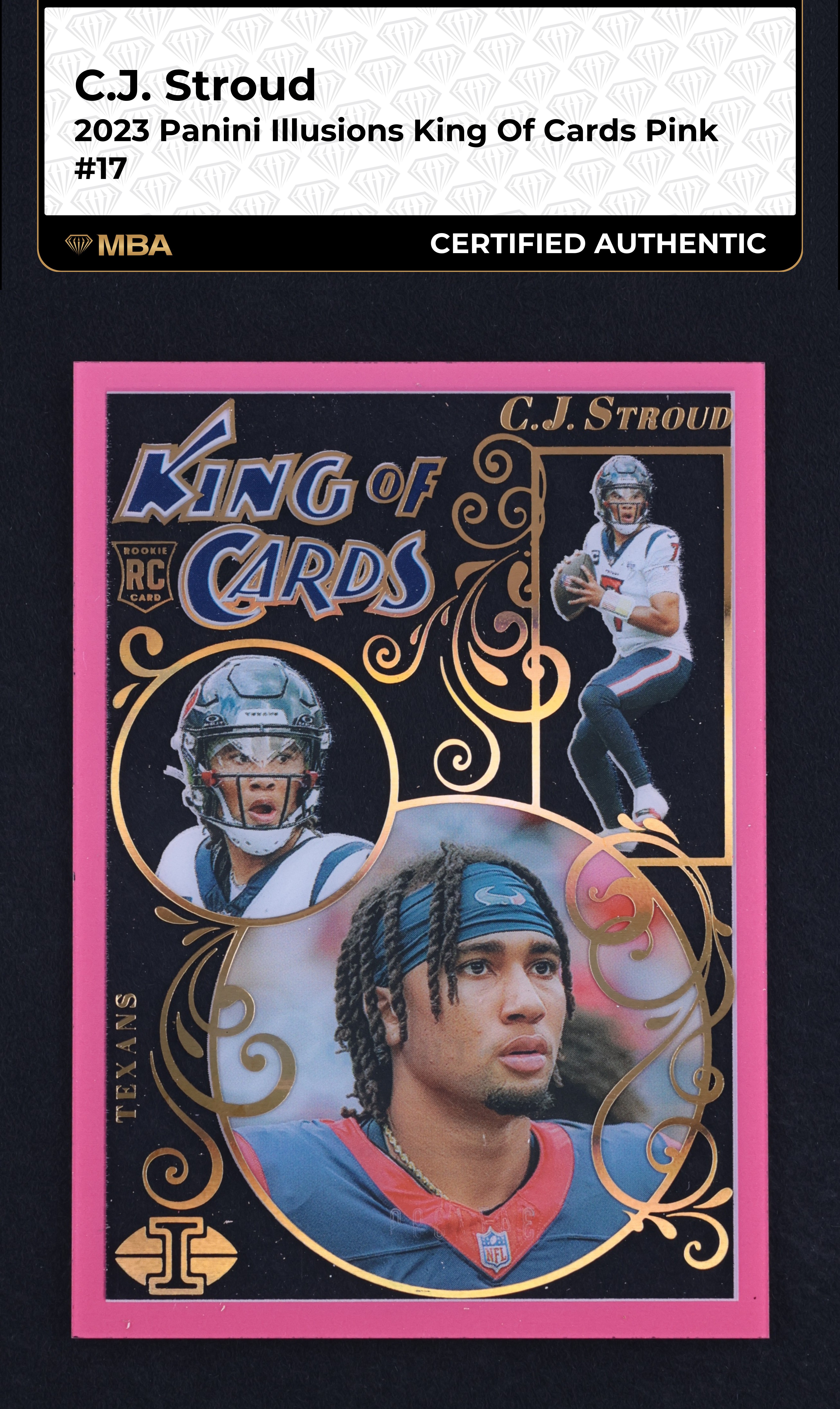 2023 Panini Illusions King Of Cards Pink C.J. Stroud ROOKIE /399 #17 MBA AUTH