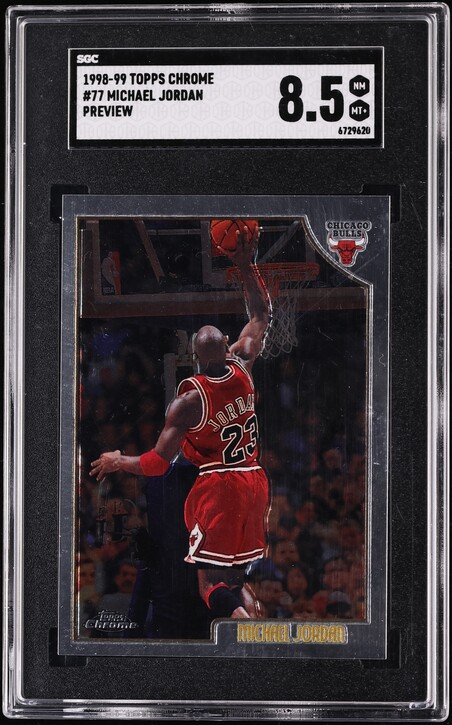 1998 Topps Chrome Preview Michael Jordan #77 SGC 8.5 NM-MT+
