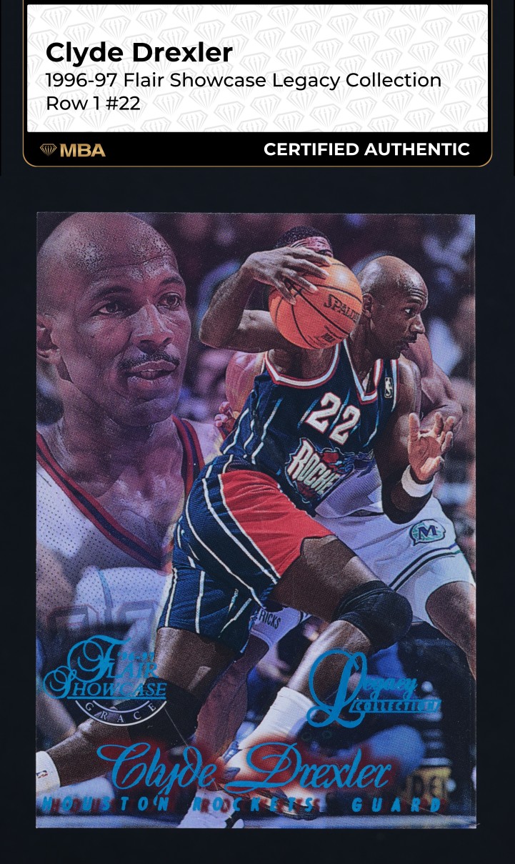 1996 Flair Showcase Legacy Collection Row 1 Clyde Drexler /150 #22 MBA AUTH