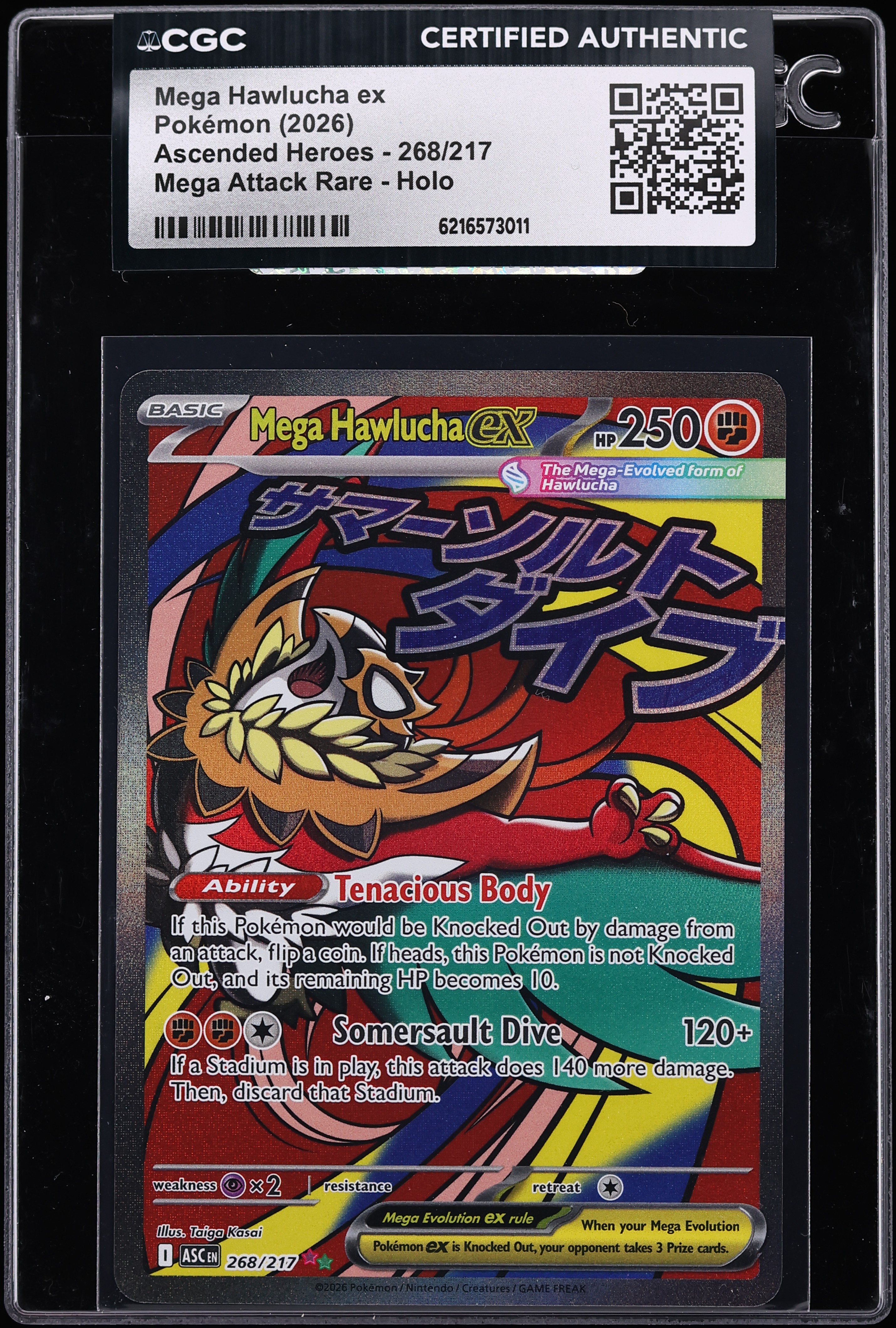 2026 Pokemon Mega Evolution Ascended Heroes MA Mega Hawlucha EX #268 CGC AUTH