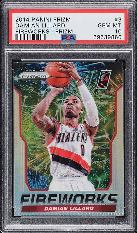 2014 Panini Prizm Fireworks Silver Prizms Damian Lillard #3 PSA 10 GEM MINT