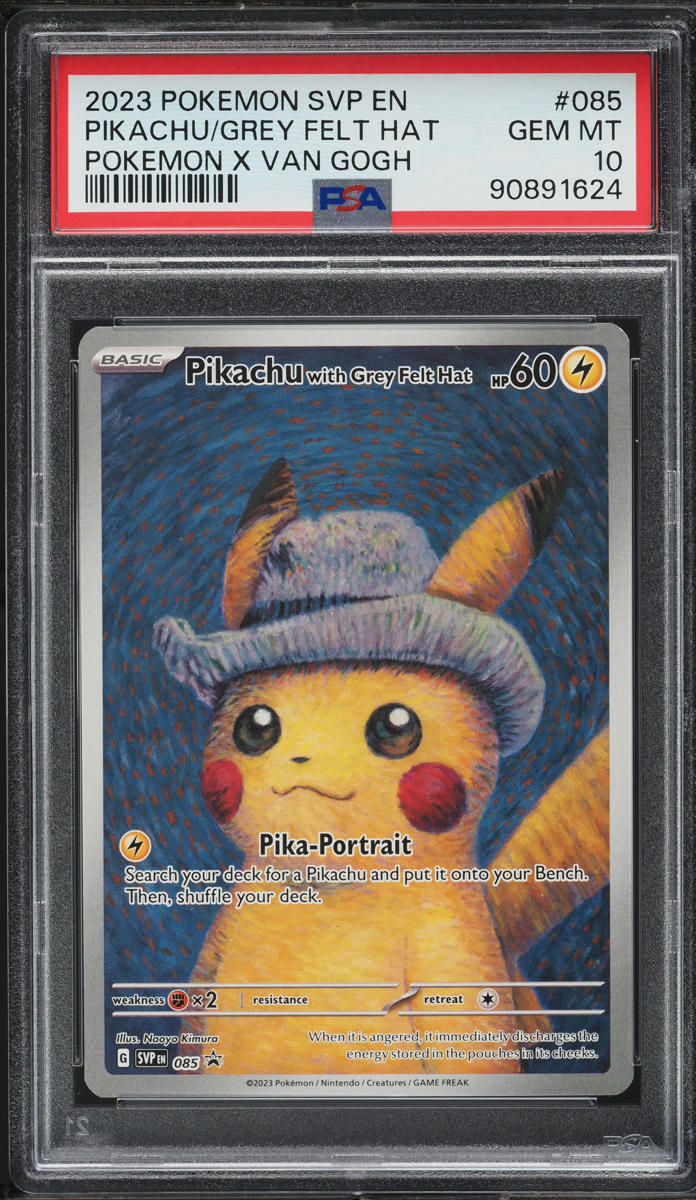 2023 Pokemon SV Black Star Promo Van Gogh Pikachu With Grey Felt Hat #85 PSA 10