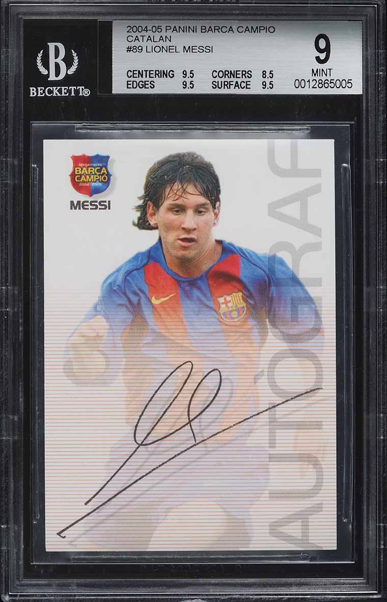 2004 Panini Sports Mega Cracks Barca Campio Lionel Messi ROOKIE #89 BGS 9 MINT