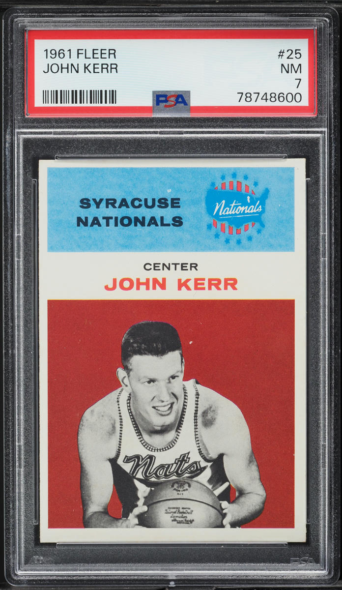 1961 Fleer Basketball John Kerr #25 PSA 7 NRMT
