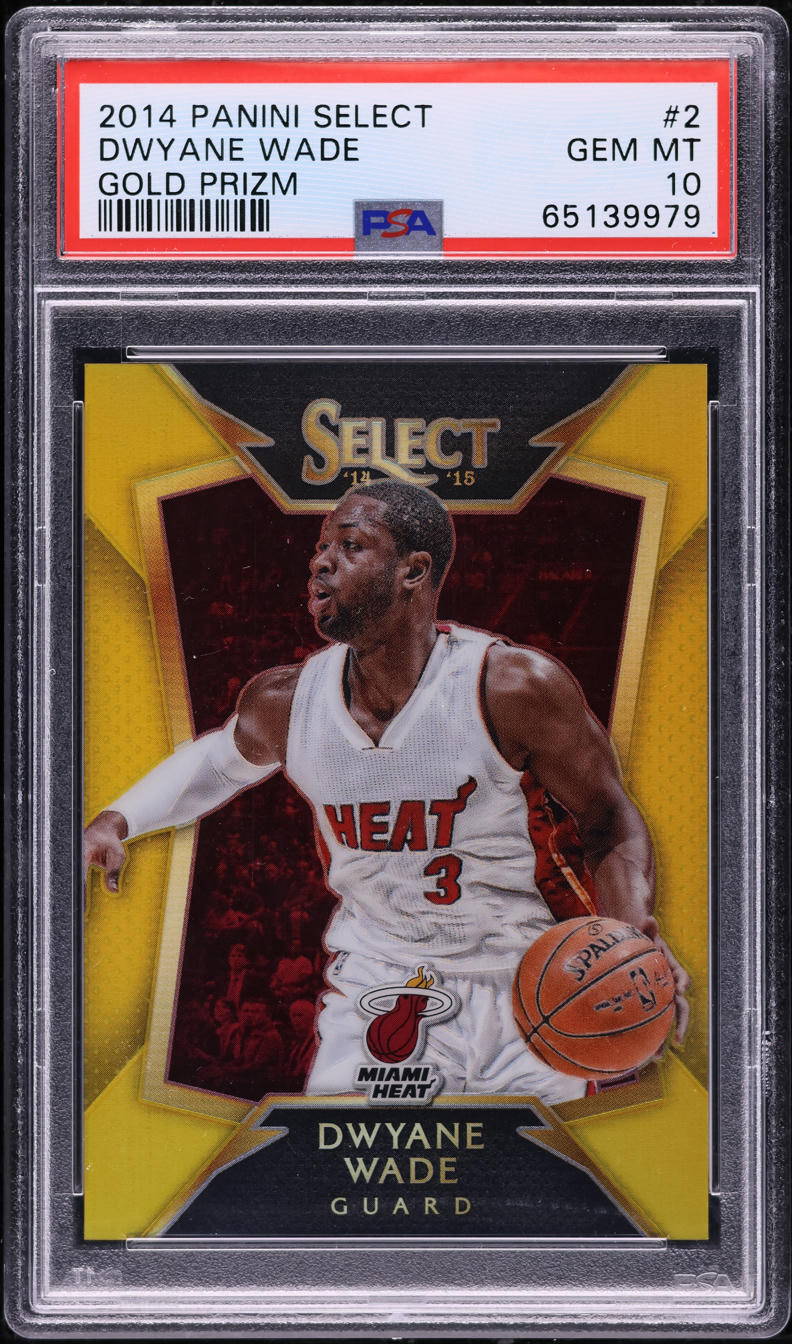 2014 Select Gold Prizm Dwyane Wade /10 #2 PSA 10 GEM MINT