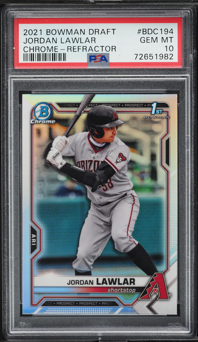 2021 Bowman Chrome Draft Refractor Jordan Lawlar PROSPECT #BDC-194 PSA 10 GEM