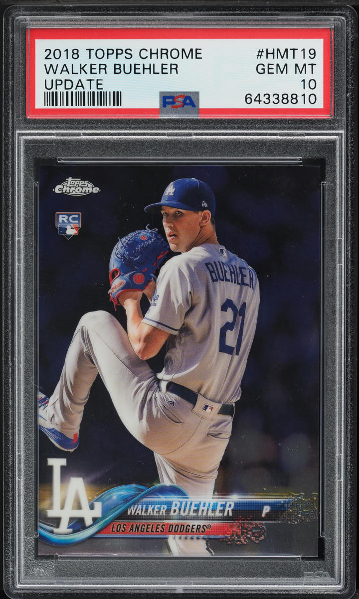 2018 Topps Chrome Update Walker Buehler ROOKIE #HMT19 PSA 10 GEM MINT