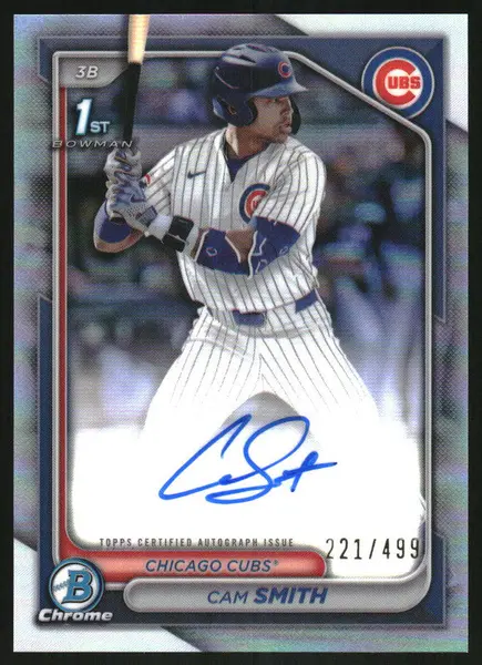 2024 Bowman Draft Chrome Autographs Refractor #CPA-CS Cam Smith RC Auto /499