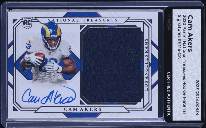 2020 National Treasures Cam Akers ROOKIE PATCH AUTO /99 #RMS-CA MBA AUTH