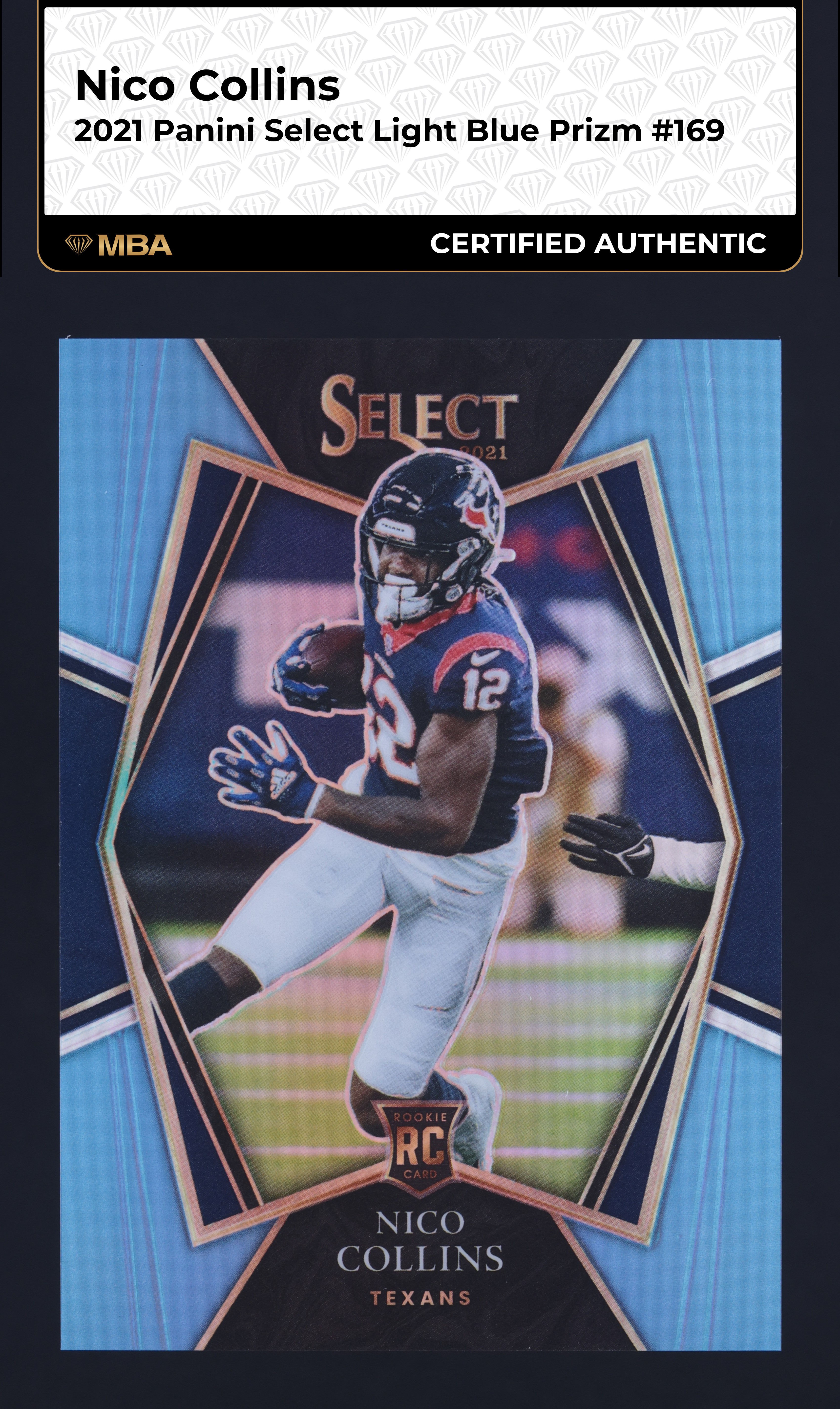 2021 Select Premier Level Light Blue Prizm Nico Collins ROOKIE /99 #169 MBA AUTH