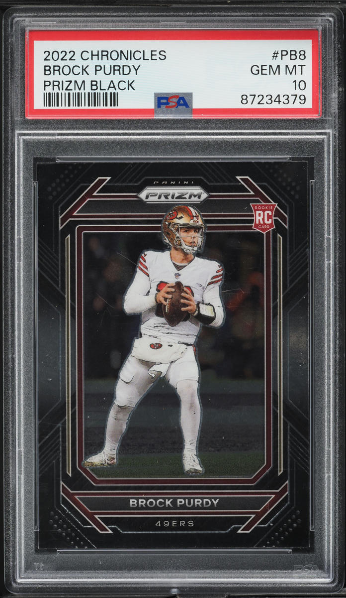 2022 Panini Chronicles Prizm Black Brock Purdy ROOKIE #PB-8 PSA 10 GEM MINT