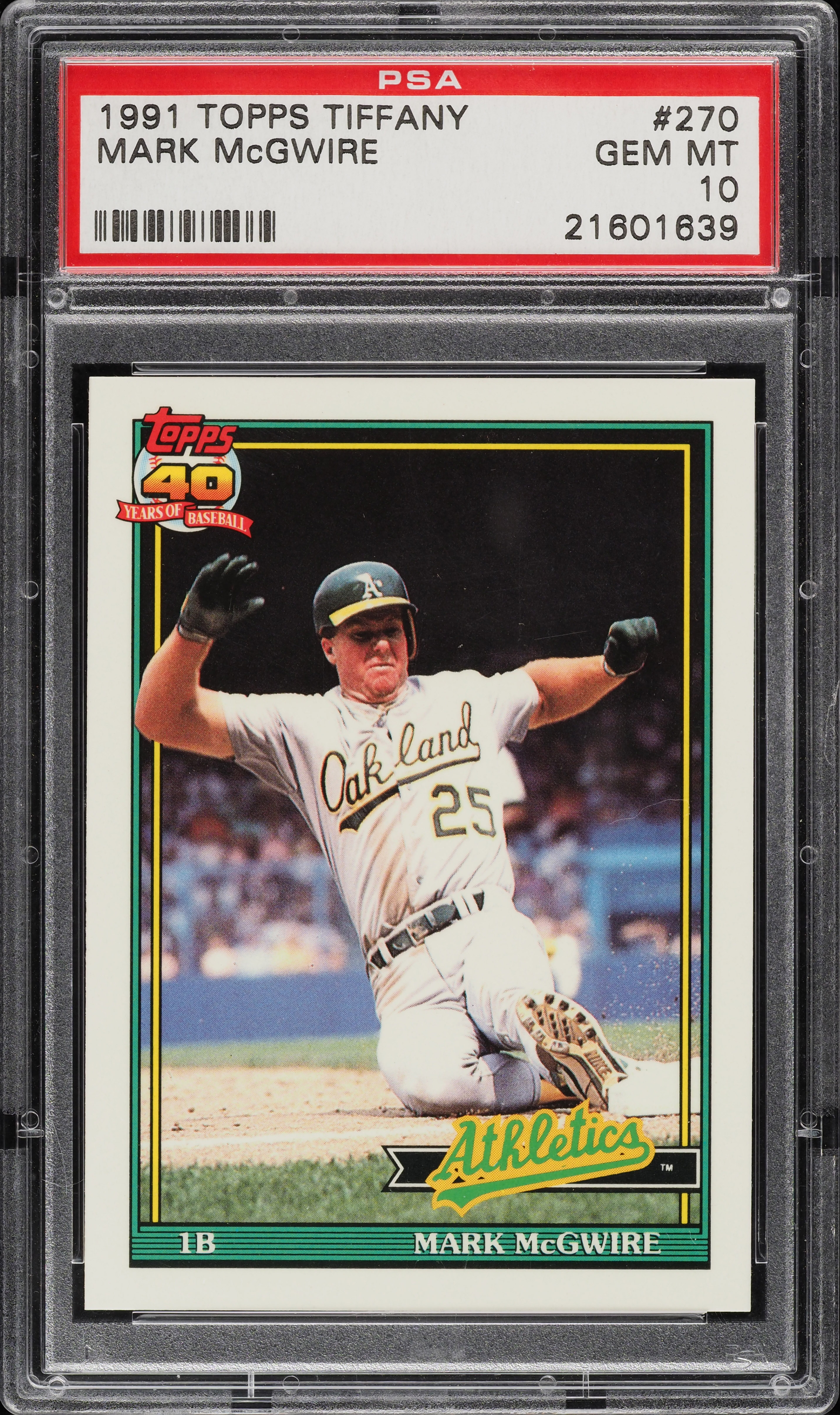 1991 Topps Tiffany Mark McGwire #270 PSA 10 GEM MINT
